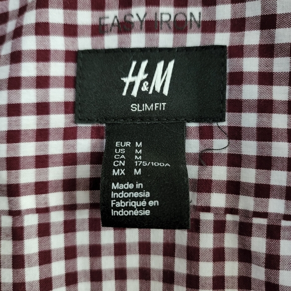 H&M slim fit easy-iron button front shirt. Mens M - Picture 13 of 13